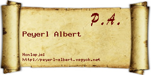Peyerl Albert névjegykártya